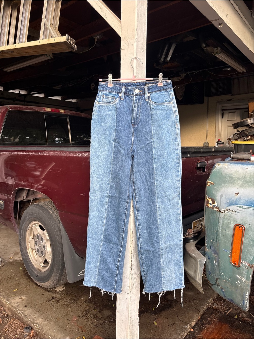 Blank NYC The Baxter Two-Tone Blue Straight-Leg Jeans